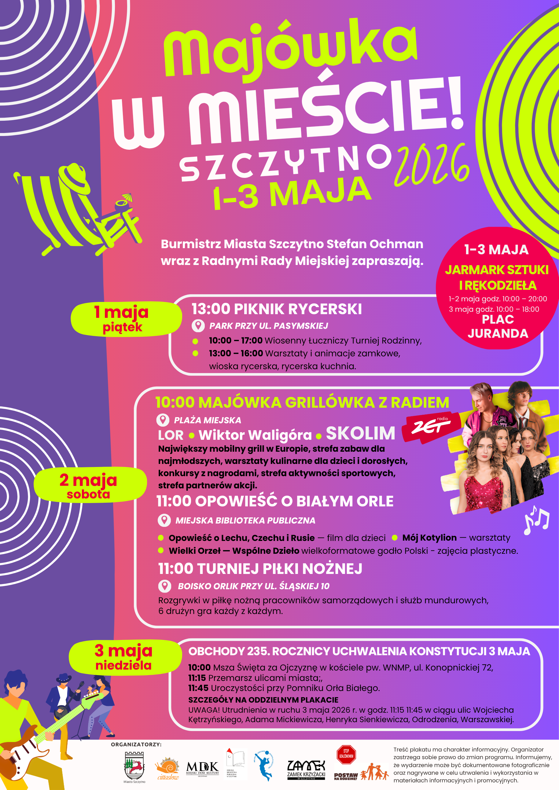 majówka w mieście Szczytno plakat 